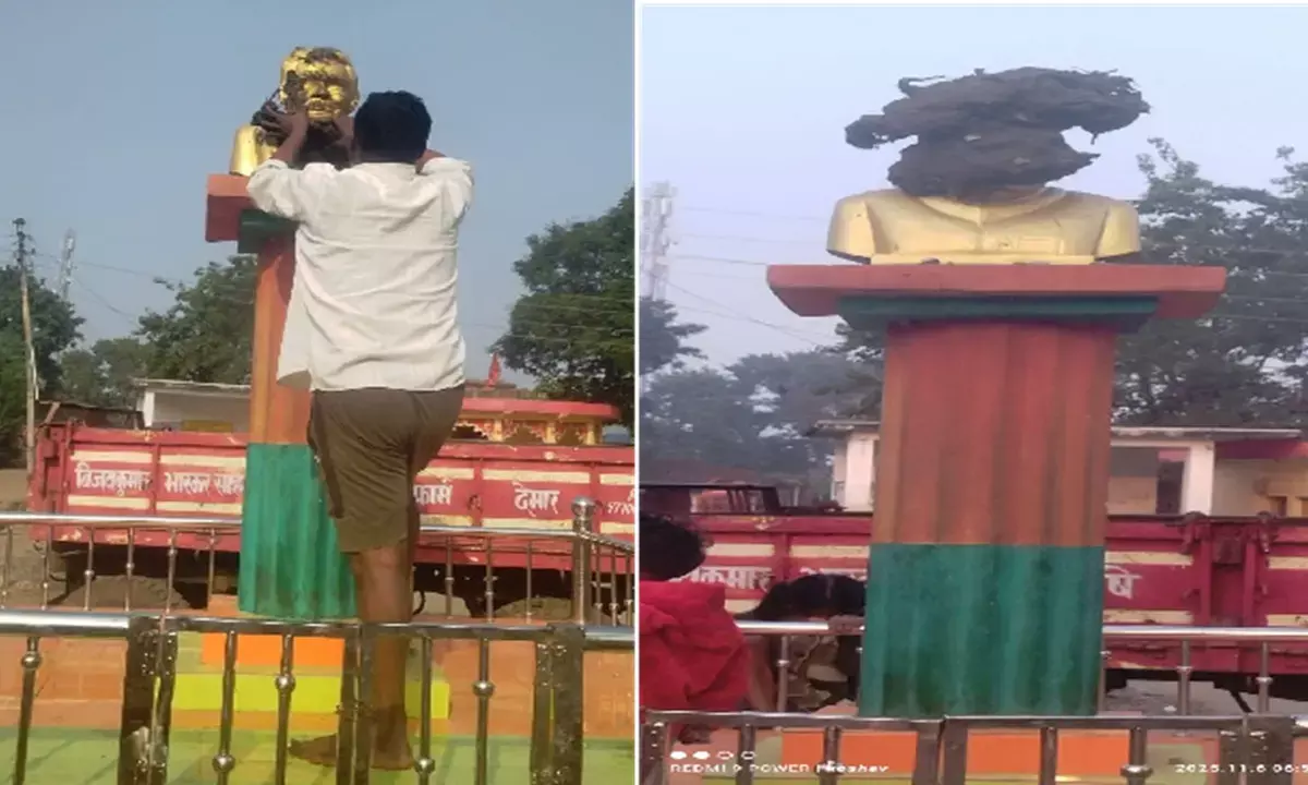 रीवागहन में असामाजिक तत्वों का घिनौना कृत्य: पूर्व पीएम अटल बिहारी वाजपेयी की प्रतिमा पर फेंकी मिट्टी, बीजेपी ने की कार्रवाई की मांग