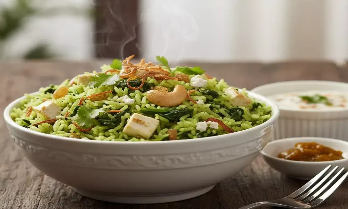 how to make palak pulao