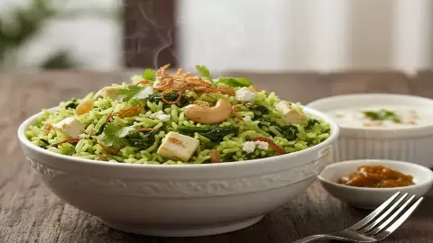 how to make palak pulao