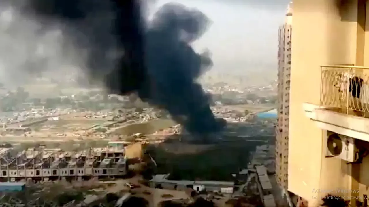 Fire in Greater Noida Bisrakh Slums Fire in Greater Noida Bisrakh Slums