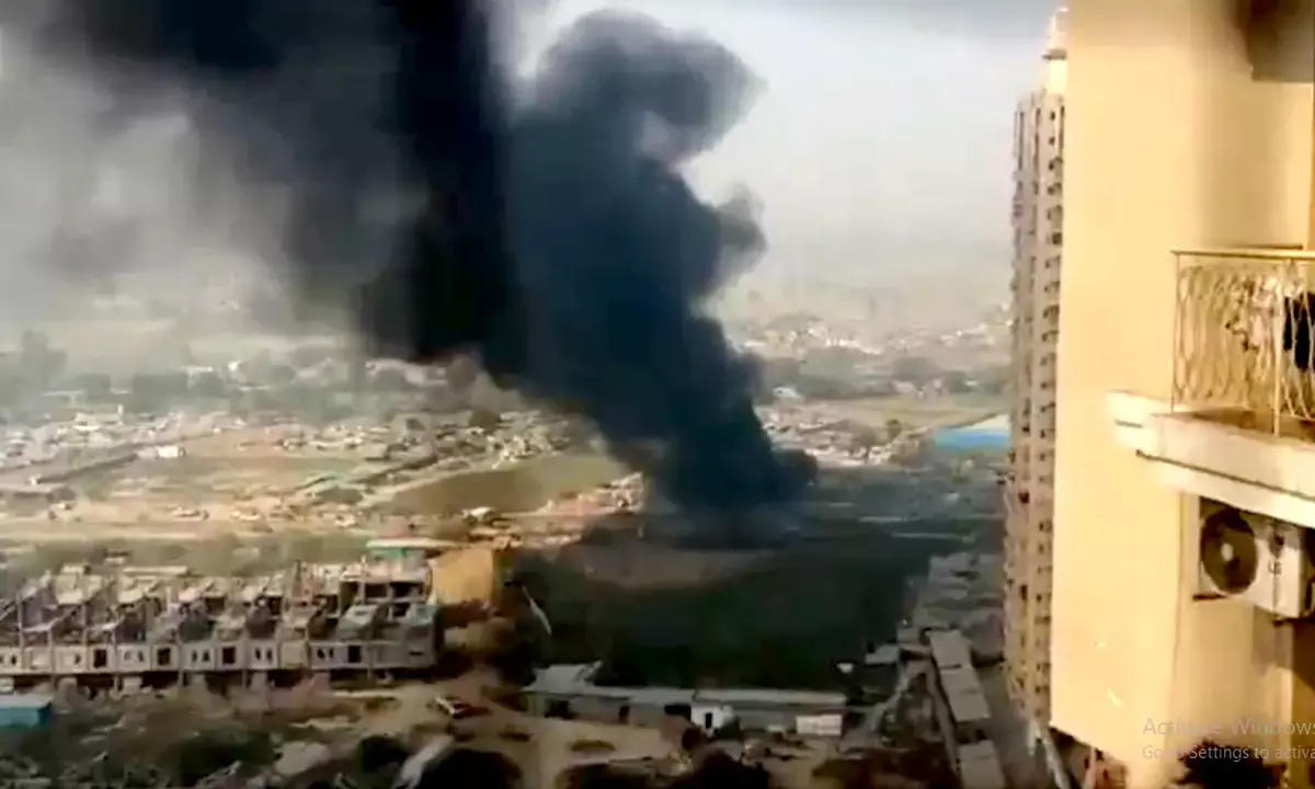 Fire in Greater Noida Bisrakh Slums