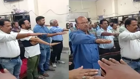 शपथ ग्रहण करते हुए यात्री ट्रेन चलाने वाले लोको पायलट