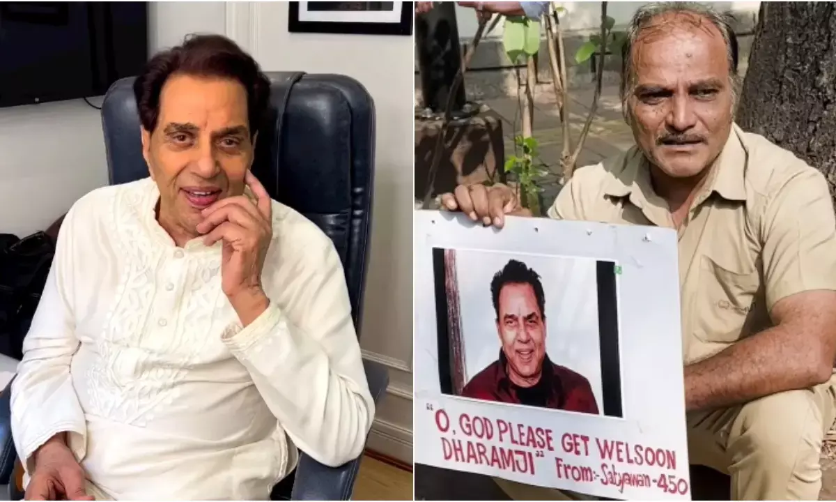 अभिनेता धर्मेंद्र के अस्पताल से डिस्चार्ज होने का बाद उनका डाई-हार्ड फैन उनके घर के बाहर रो पड़ा।