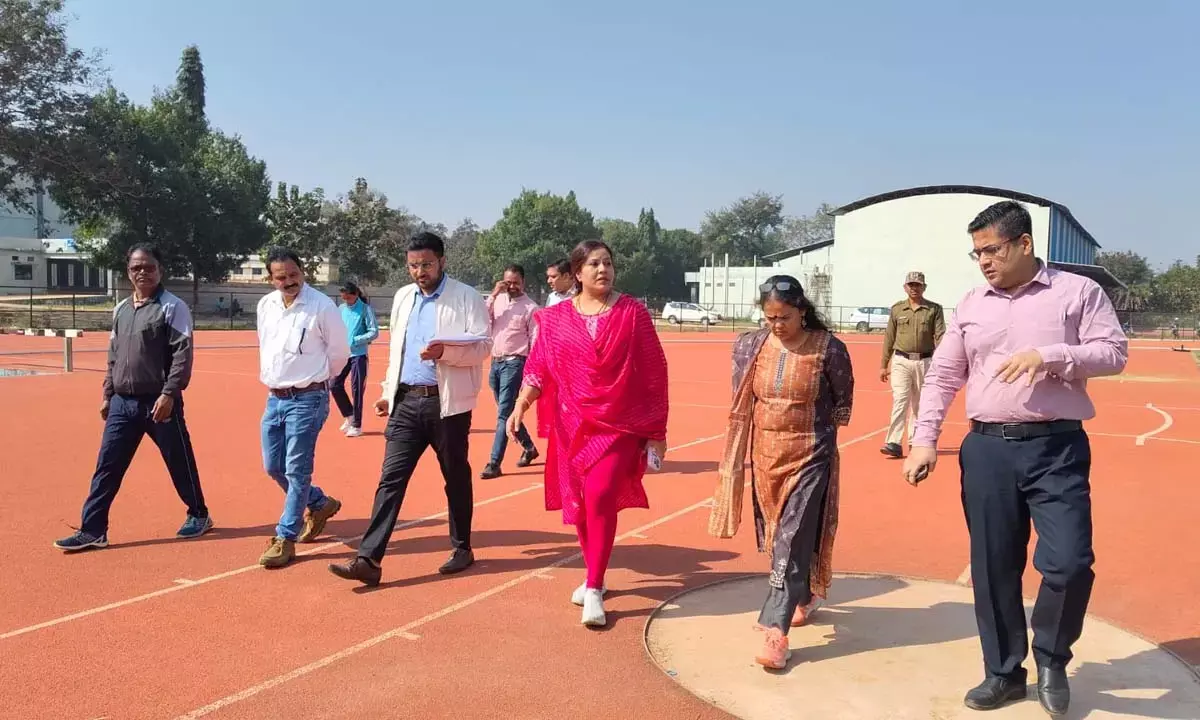 खेल परिसर का निरीक्षण