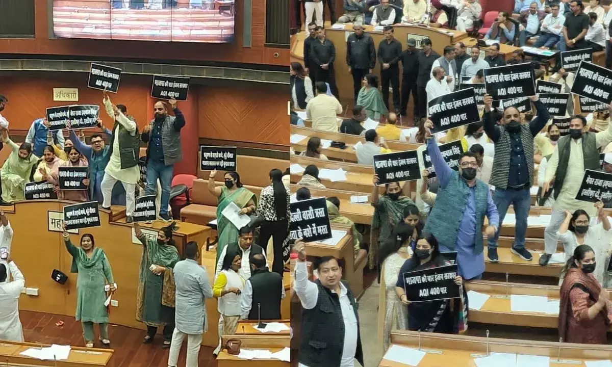 MCD Protest on Delhi Pollution