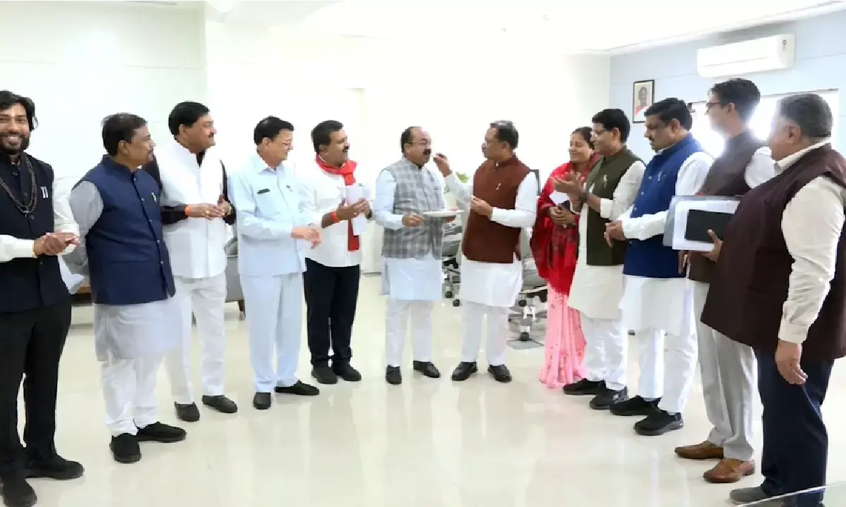 बिहार विधानसभा चुनाव 2025 : रुझानों को देखकर भाजपाई गदगद, सीएम साय ने मंत्रिमंडल के सदस्यों को मिठाई खिलाकर दी बधाई