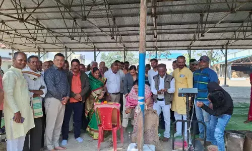 नगरी में धान खरीदी का शुभारंभ