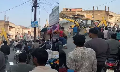 मारपीट के चलते सड़क पर लगी जाम