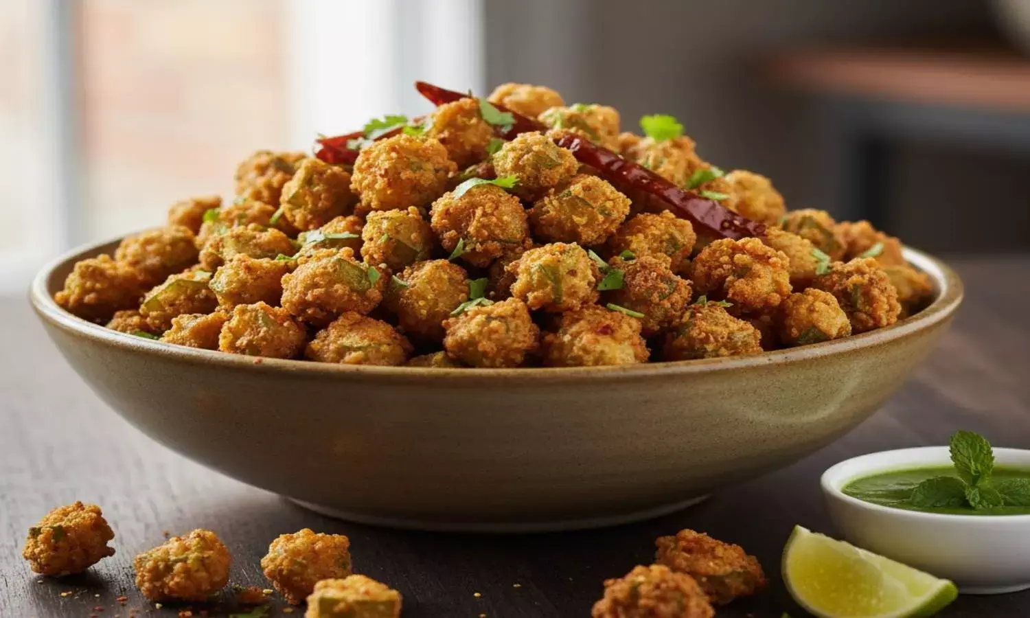 how to make bhindi popcorn at home