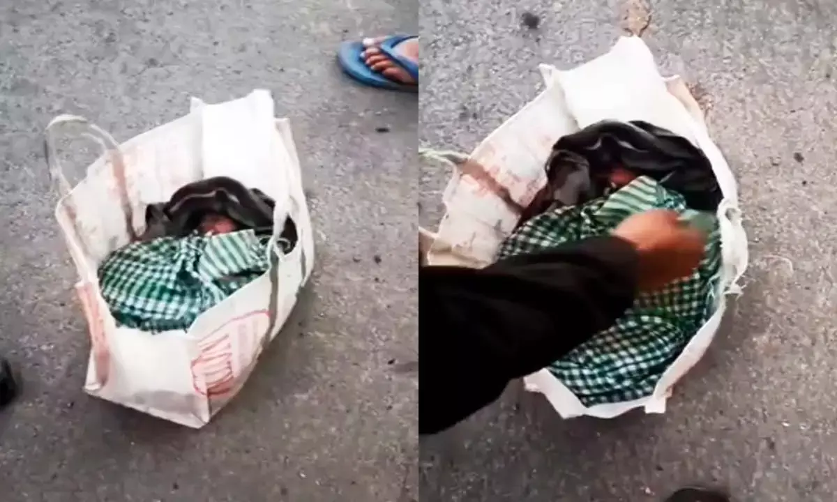 सड़क किनारे झोले में मिला नवजात