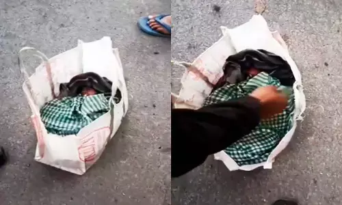सड़क किनारे झोले में मिला नवजात