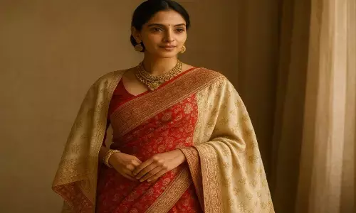 शॉल स्टाइल साड़ी