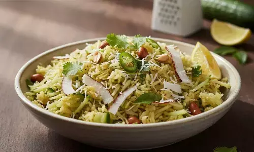 how to make poha snacks with cucumber and coconut