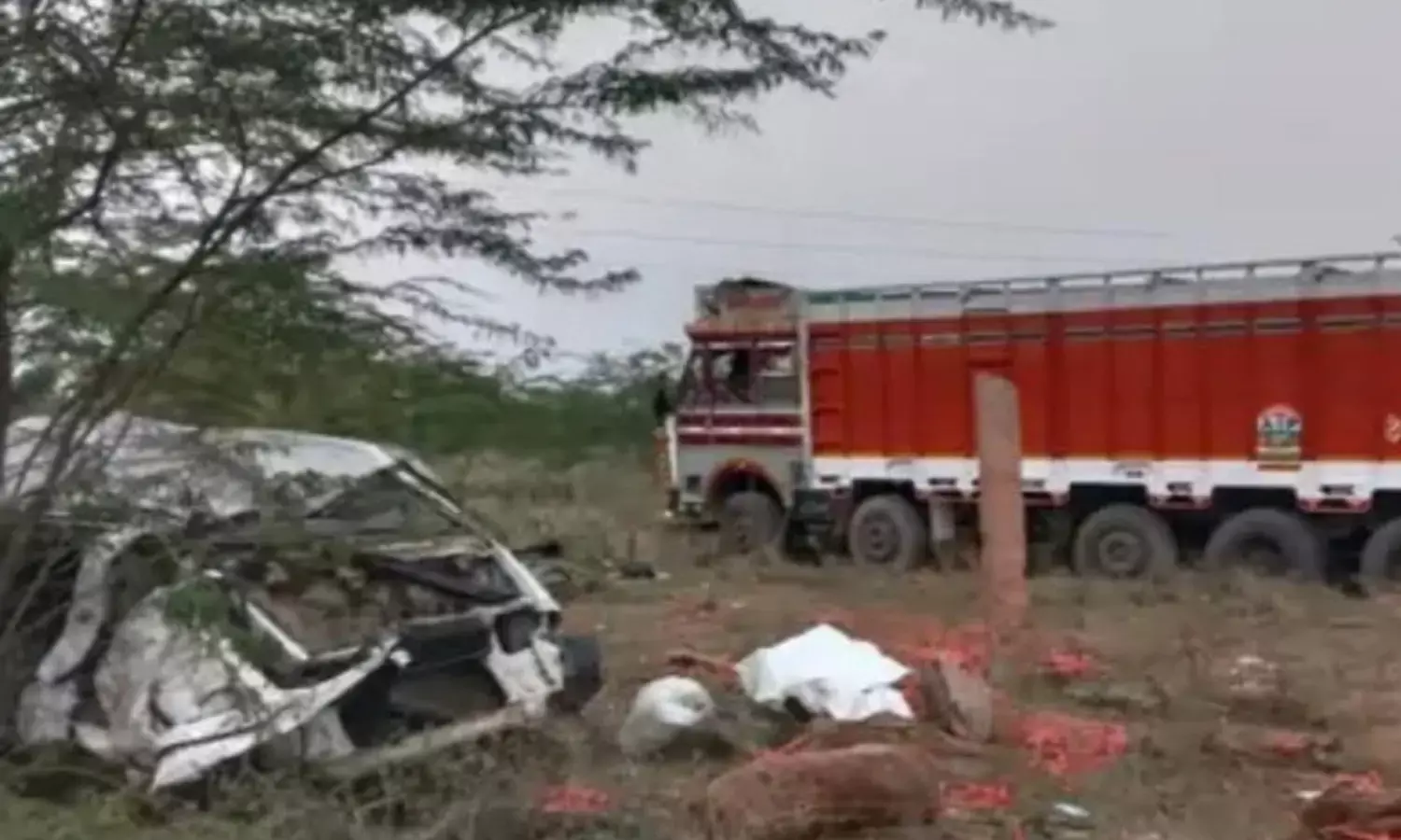 नीलगाय को बचाते वक्त दंपत्ति की कार ट्रक से भिड़ी, मौके पर मौत