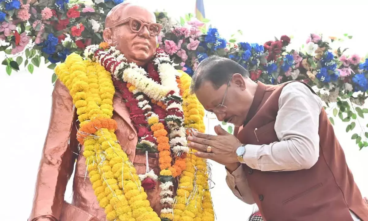 सीएम साय ने डॉ. भीमराव अंबेडकर की प्रतिमा पर किया माल्यार्पण