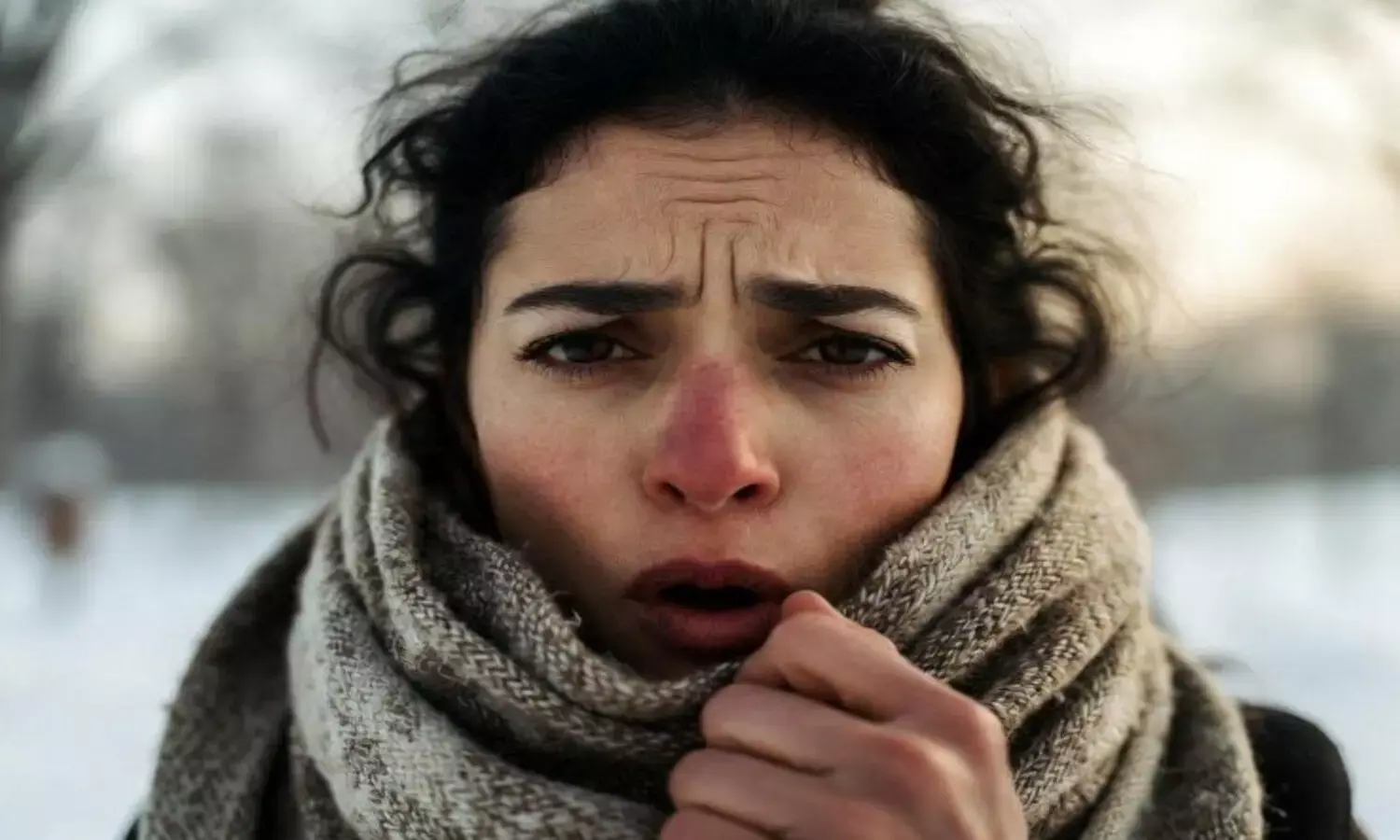 कफ से परेशान महिला