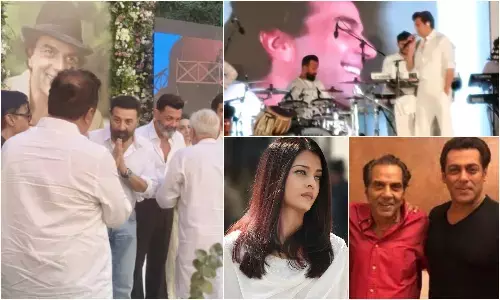 दिग्गज अभिनेता धर्मेंद्र की प्रार्थना सभा में बॉलीवुड सेलेब्स शामिल हुए।