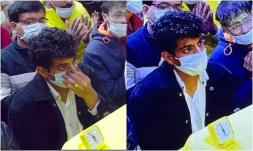 क्रिकेटर स्मृति मंधाना के मंगेतर पलाश मुच्छल मानंद महाराज के आश्रम में देखे गए।