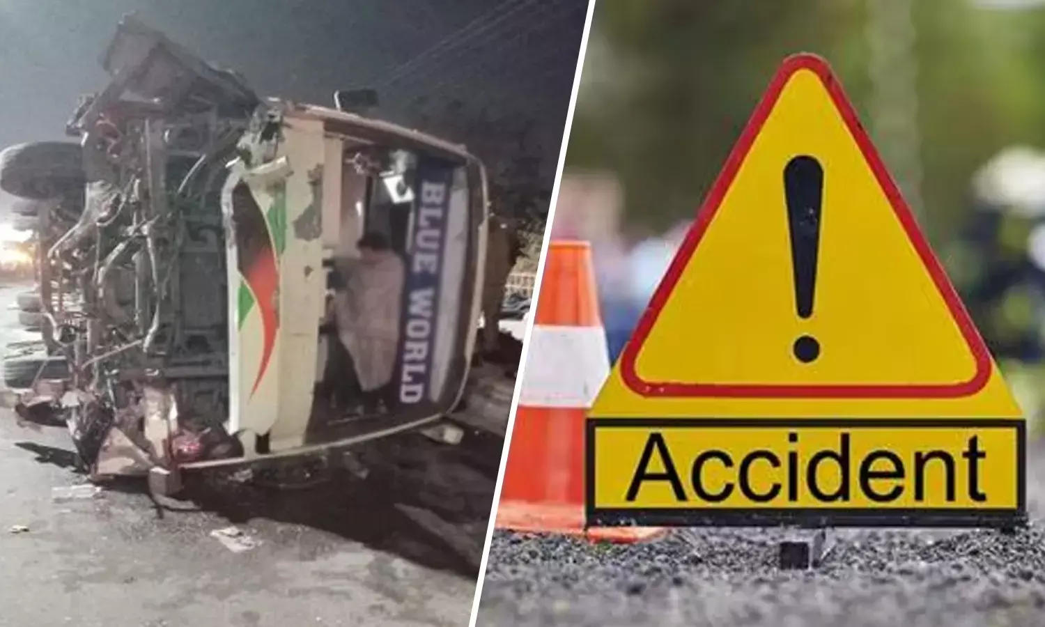 Bus overturned in Ghaziabad