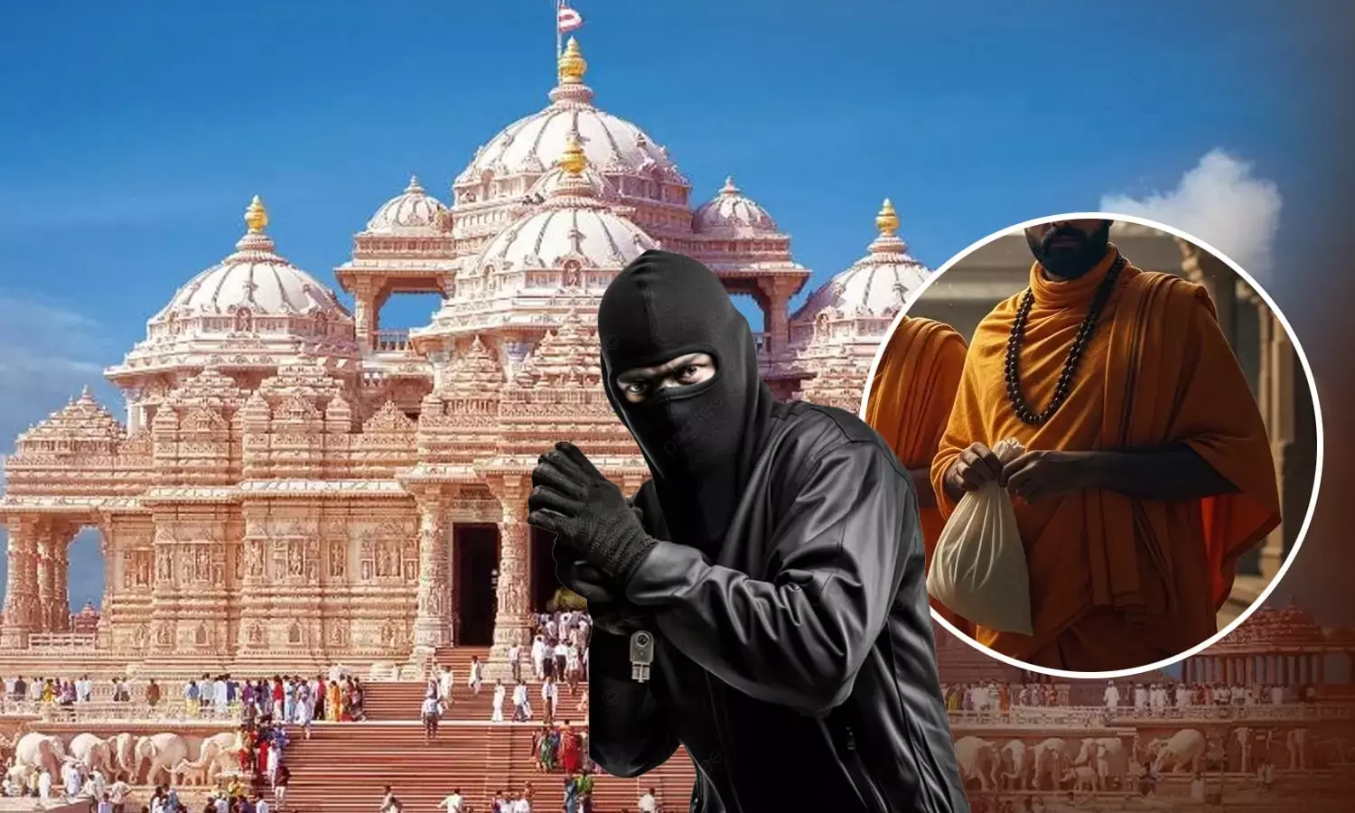 Devotee robbed at Akshardham Temple Devotee robbed at Akshardham Temple