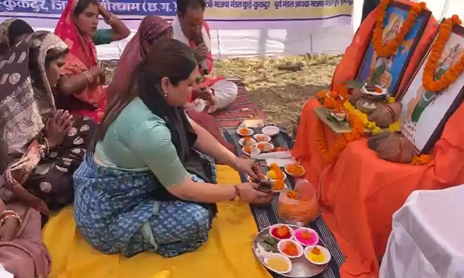 नहर और जलाशय निर्माण कार्यों का भूमिपूजन करती हुईं विधायक भावना बोहरा