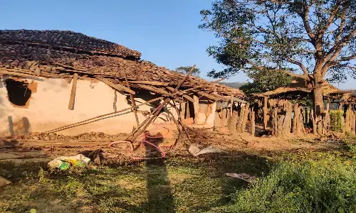 हाथियों ने तीन घरों को किया तहस- नहस