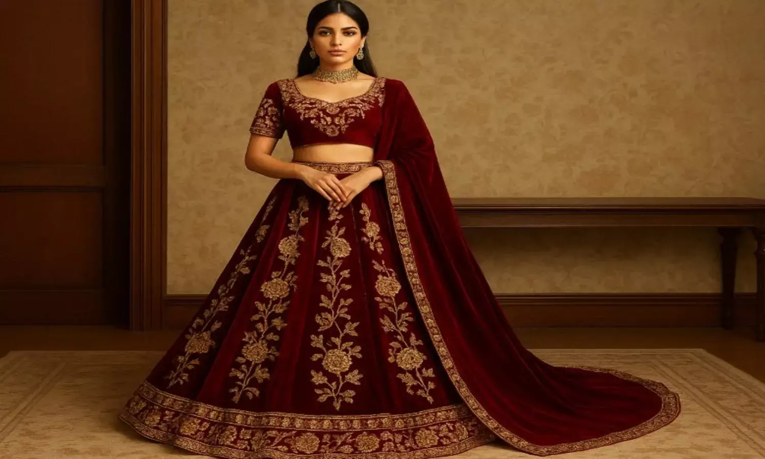 वेलवेट लहंगा वेलवेट लहंगा