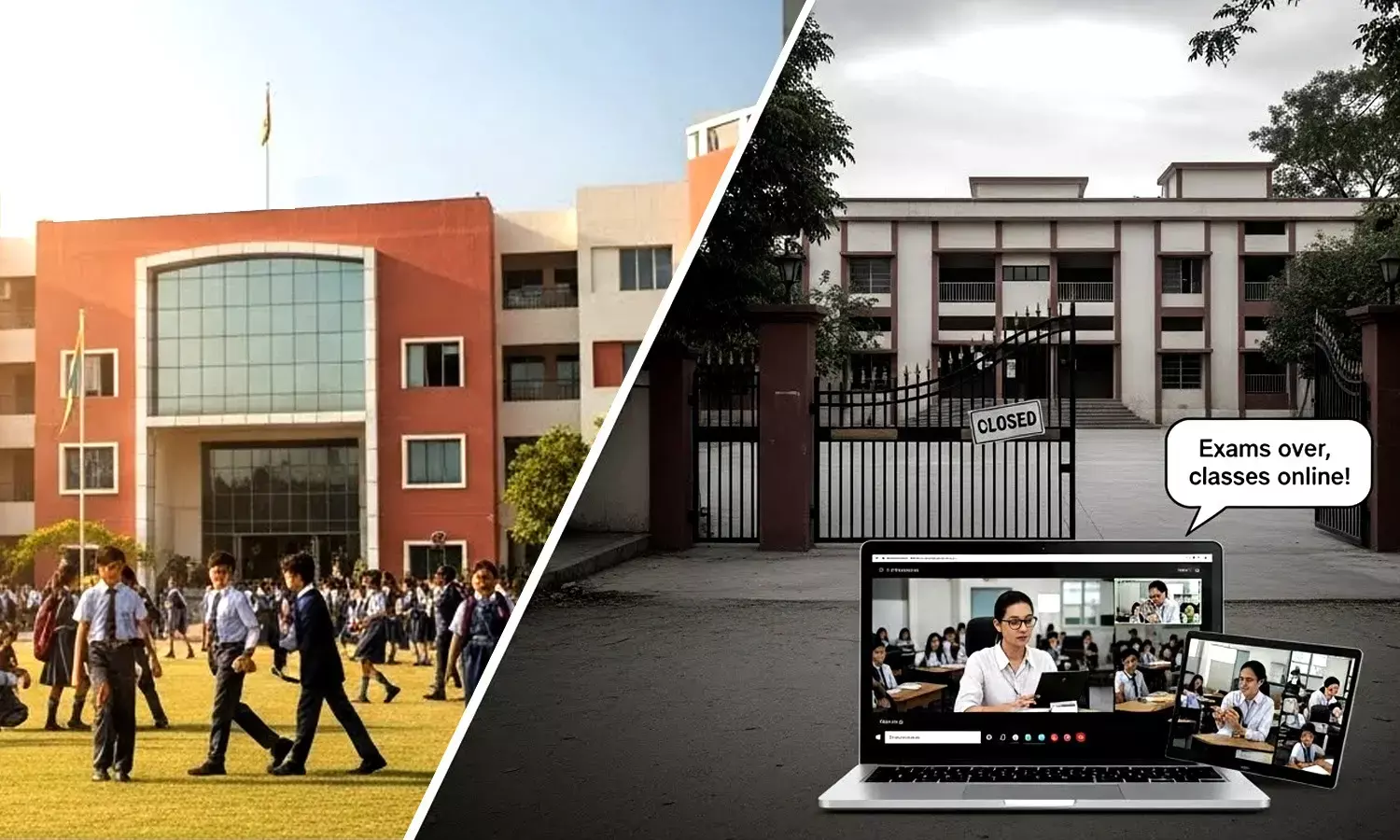 Online classes will be conducted in schools in the NCR region. Online classes will be conducted in schools in the NCR region.