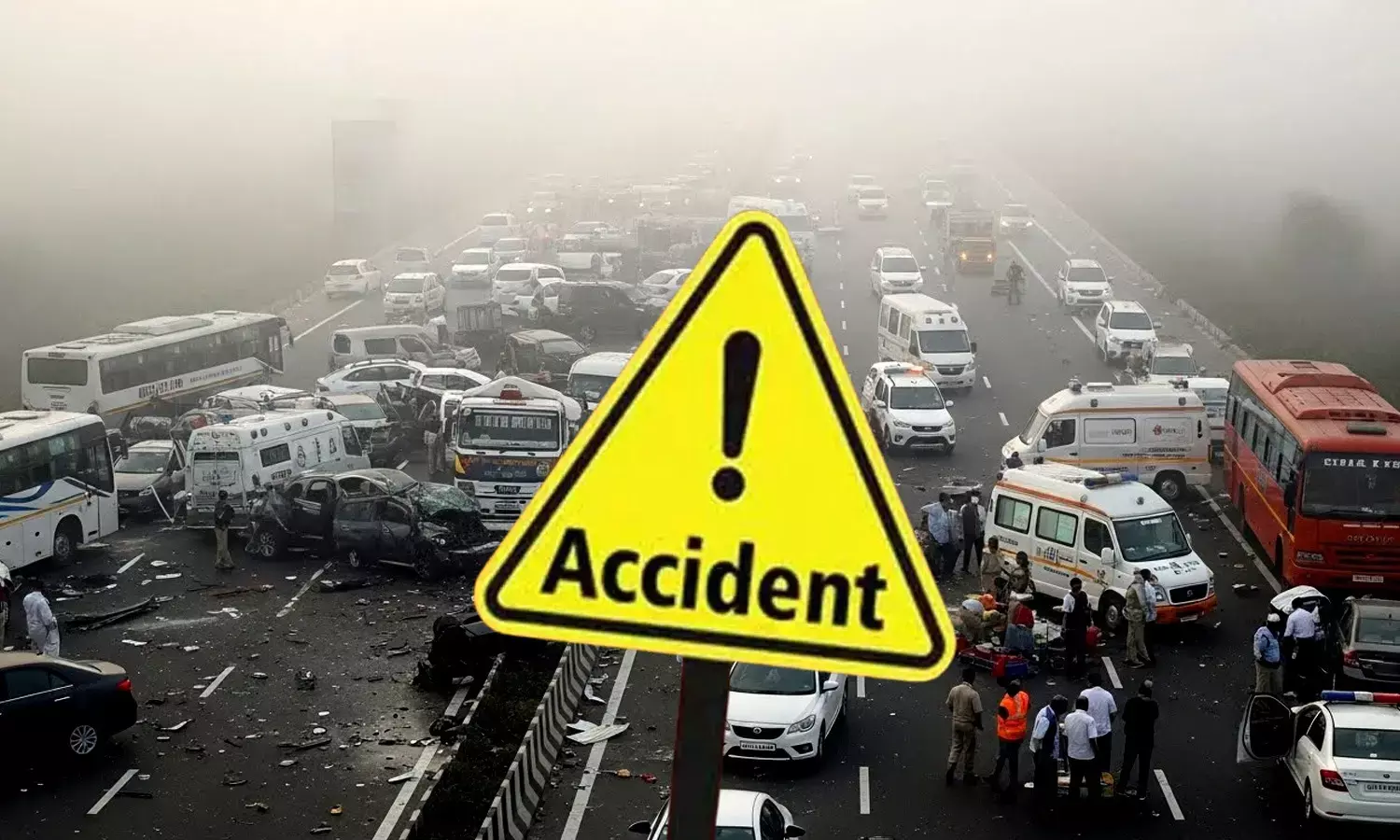 Several accidents occurred on the Delhi-Mumbai Expressway on Monday due to fog