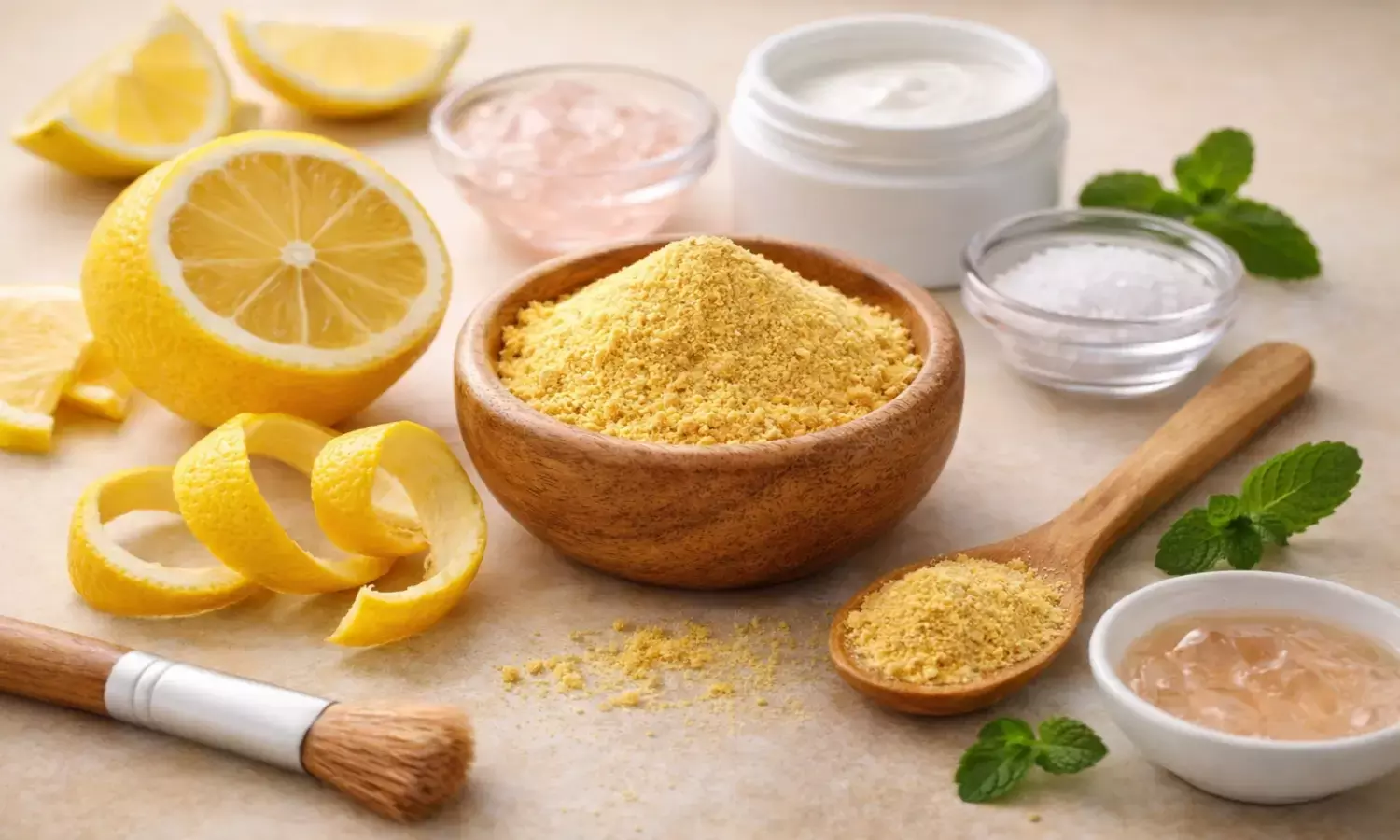 skin care with lemon peels powder