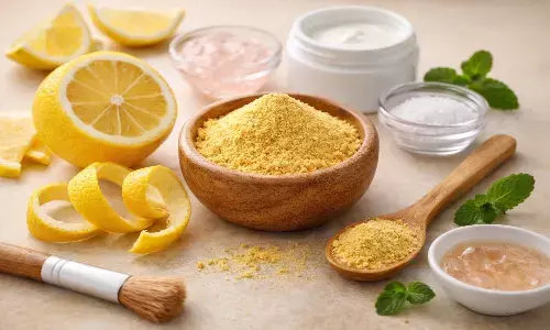 skin care with lemon peels powder