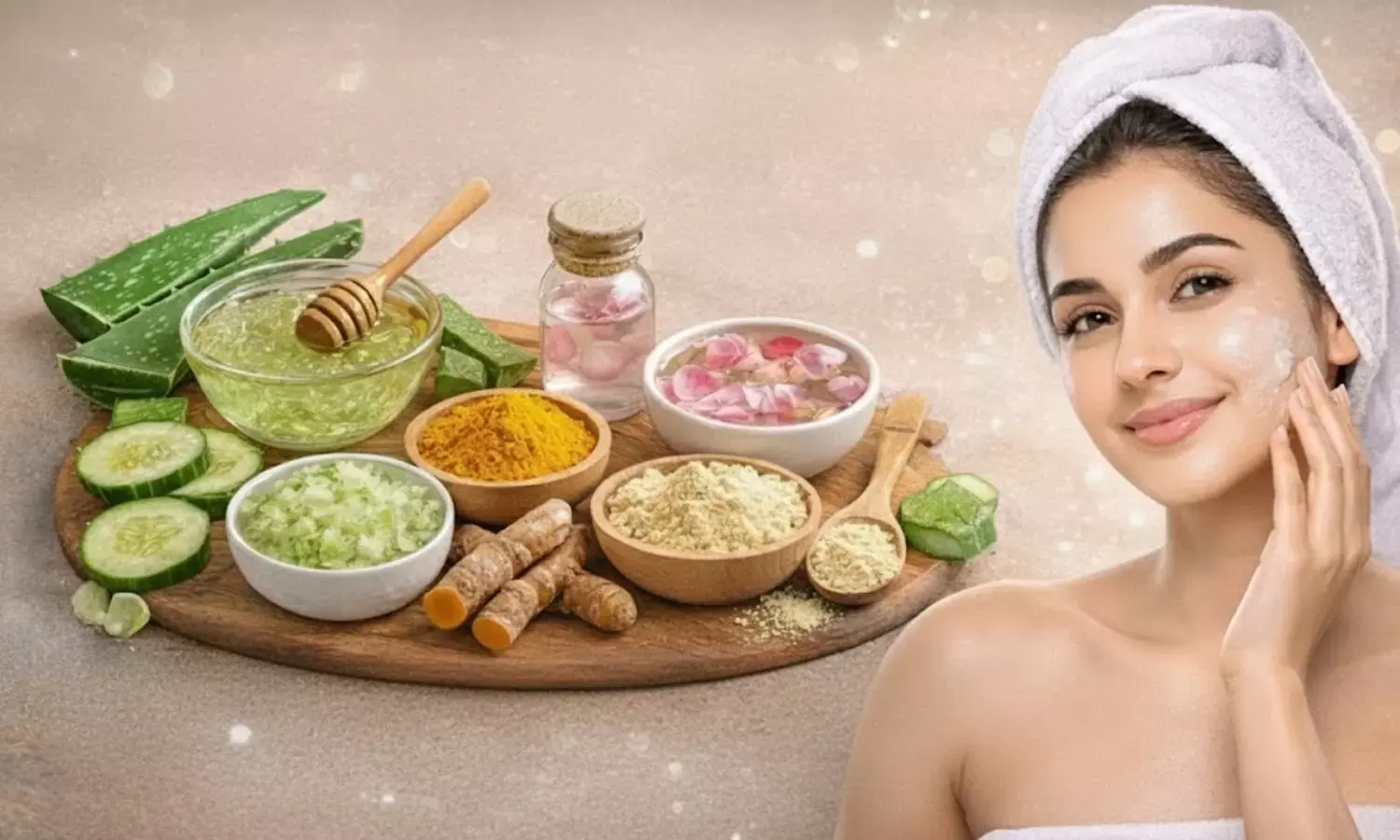 Aloe vera gel face mask for glowing skin