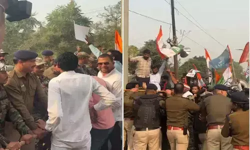 नेशनल हेराल्ड मामले पर कांग्रेस का प्रदर्शन : भाजपा कार्यालय घेरने निकले, पुलिस के साथ झूमाझटकी