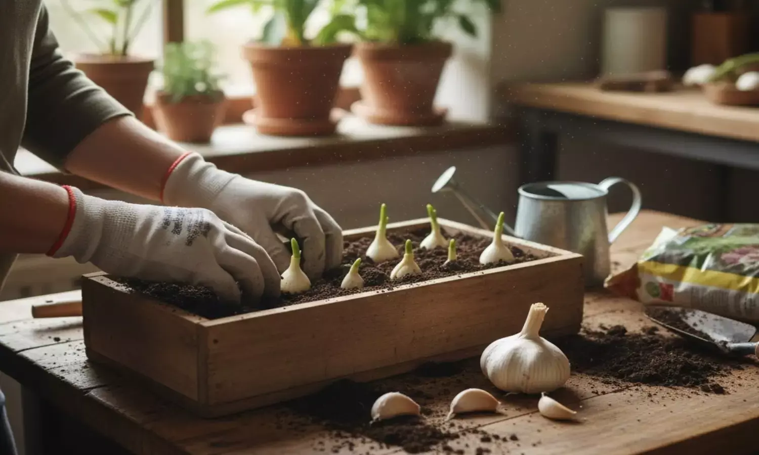 how to plant and care of garlic at home