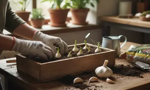 how to plant and care of garlic at home