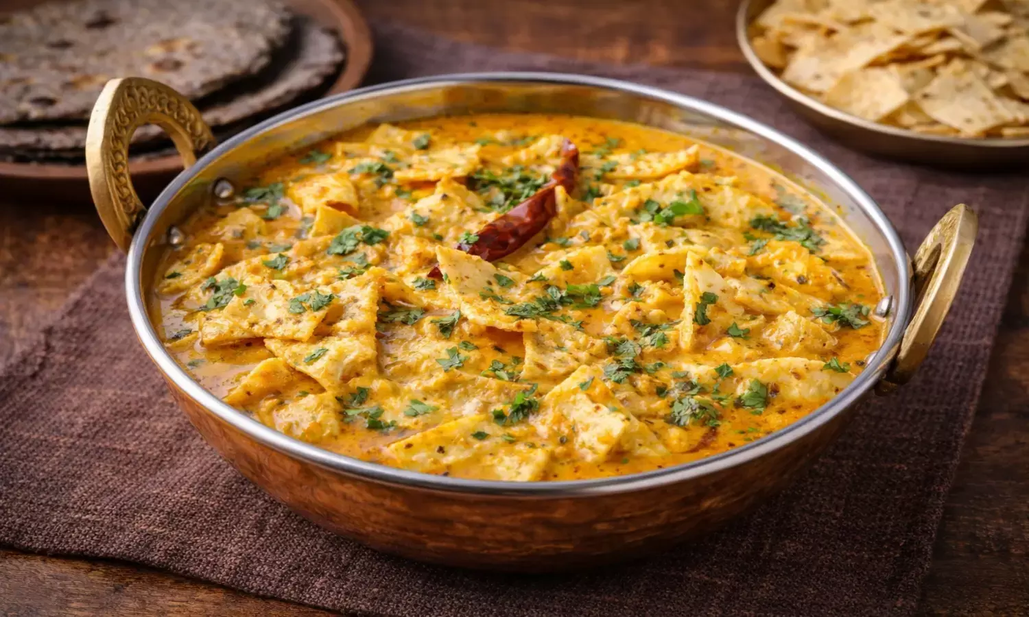 how to make papad sabji at home