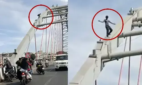 BHOPAL NEWS: भोपाल में रानी कमलापति ब्रिज पर युवक के हंगामे से अफरा-तफरी।