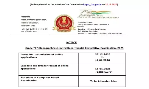SSC Grade C Stenographer LDCE 2025 Registration Starts