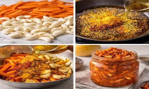 how to make carrot garlic pickle