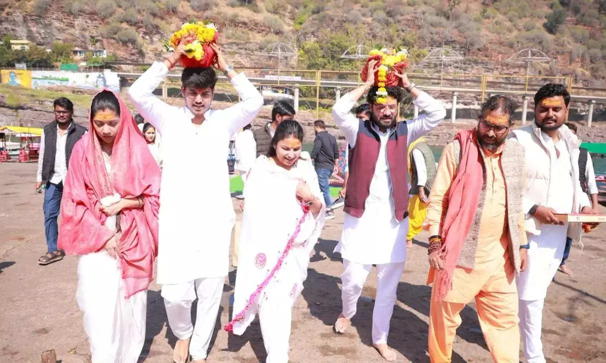 CM Mohan Yadav Son abhimanyu ishita narmada parikrama start