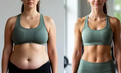 पेट की चर्बी कम करती महिला