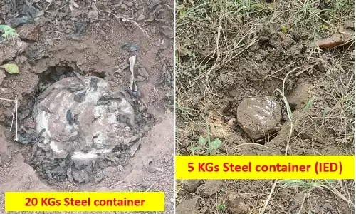 नक्सलियों के मंसूबे नाकाम : सर्चिंग के दौरान जवानों ने 20 और 5 किलोग्राम के दो IED बरामद कर किया डिफ्यूज