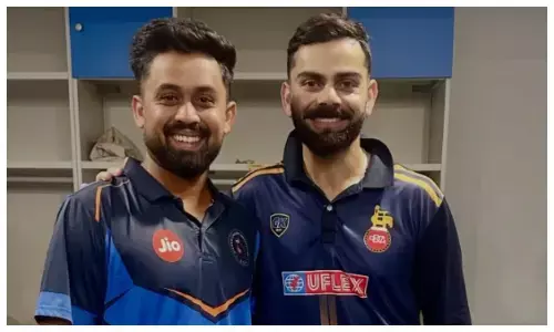 Virat Kohli signs match ball for Vishal Jayswal