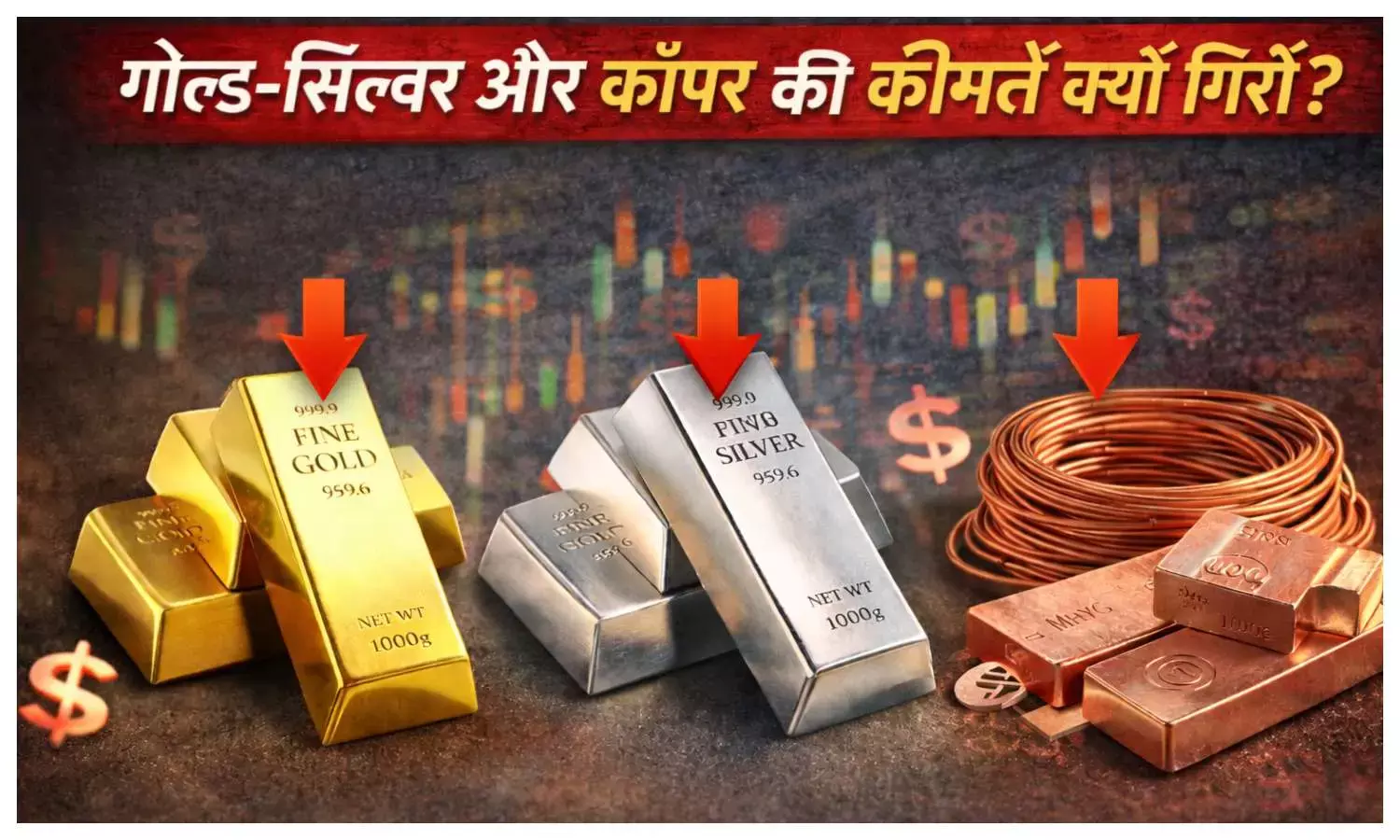 Gold-Silver copper Prices Down