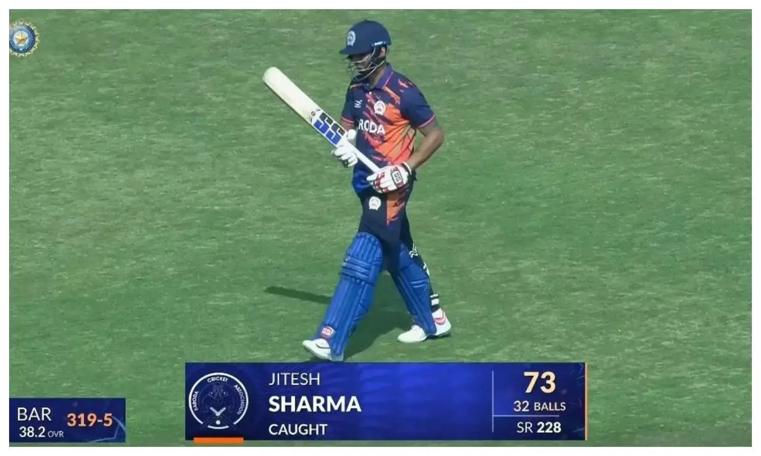 Jitesh sharma fifty vijay hazare trophy
