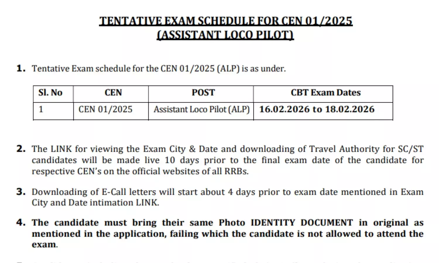 RRB ALP Bharti 2025 Exam Dates OUT