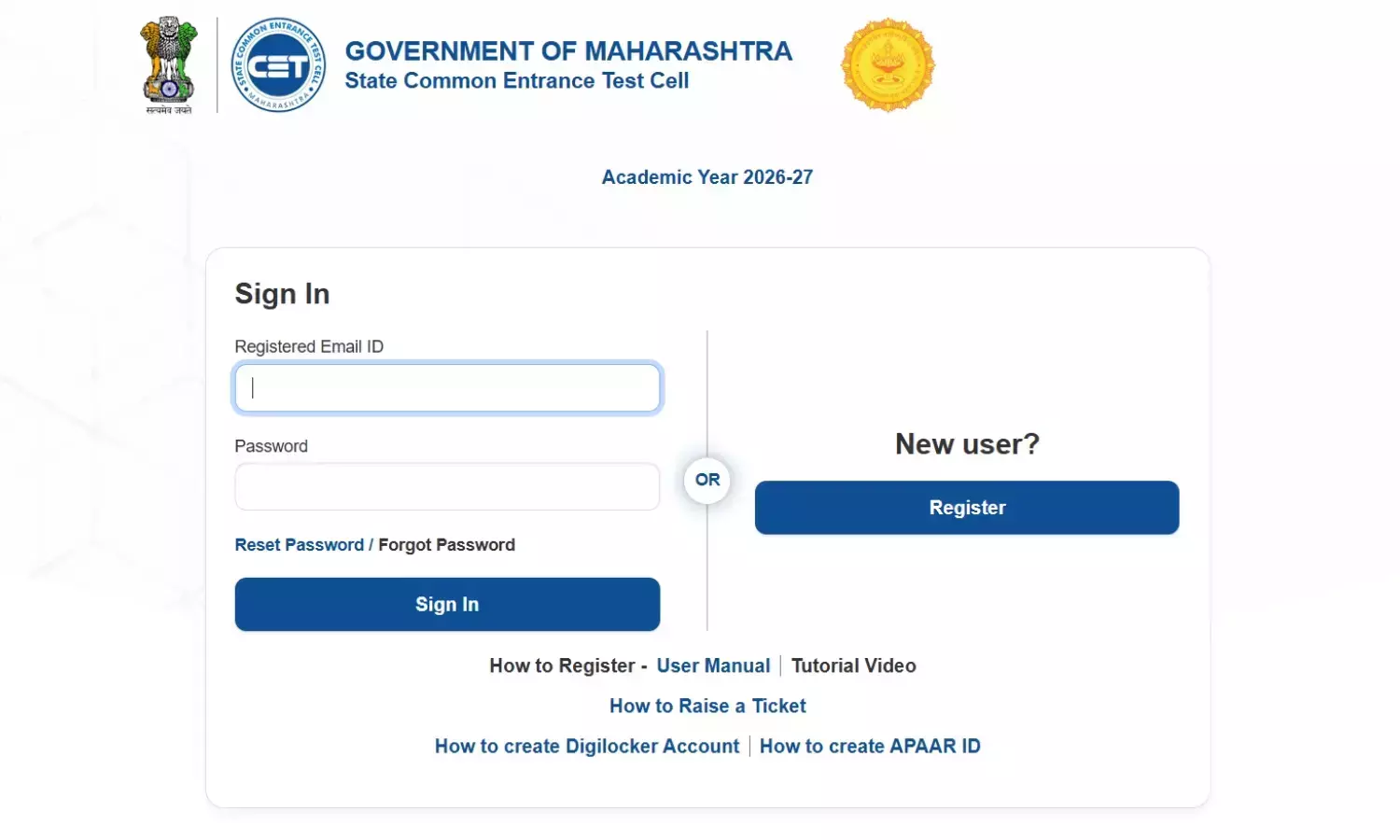 MHT CET 2026 Registration Starts