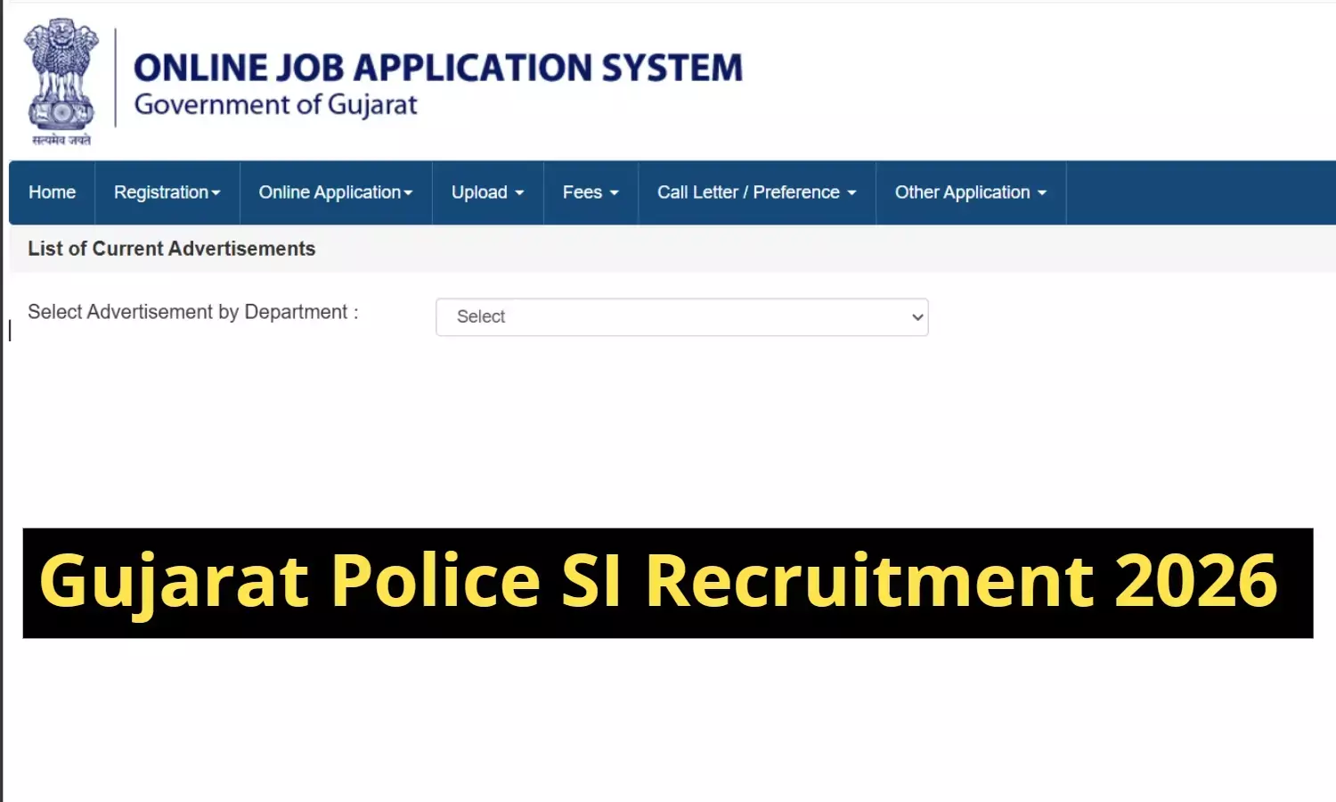 Gujarat Police SI Recruitment 2026