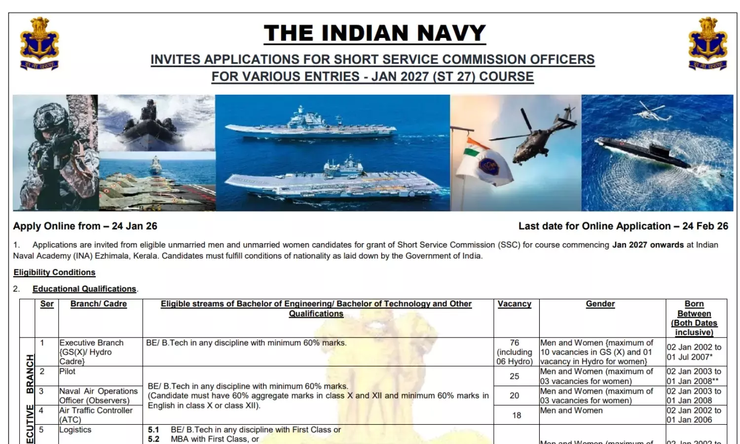 Indian Navy SSC Officer Recruitment 2026