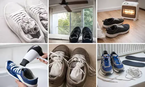 how to dry shoes quickly at home